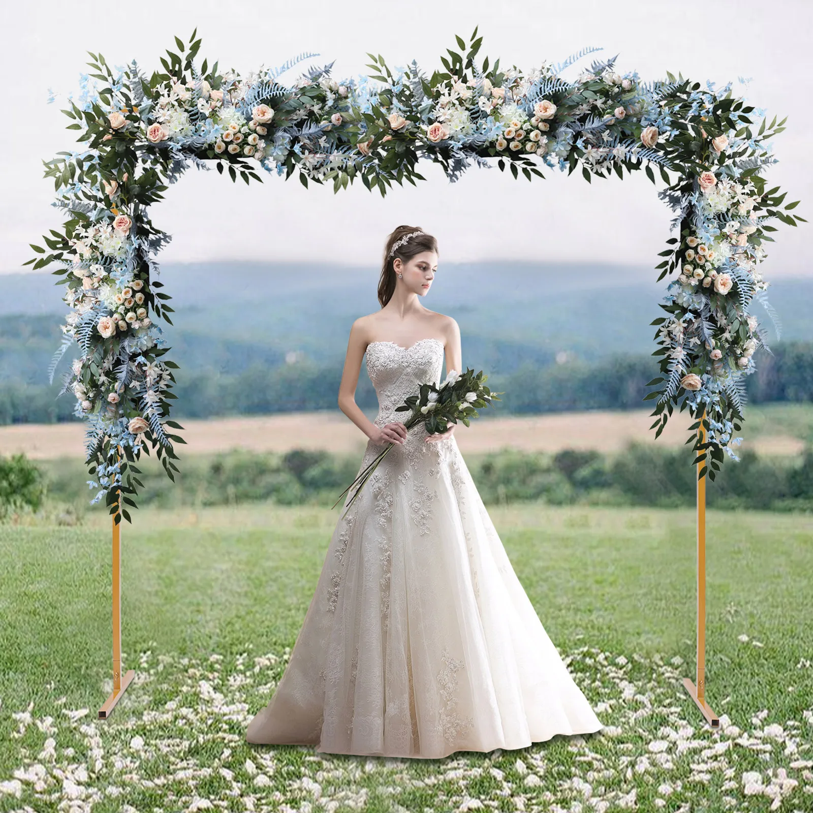 Metal Flower Balloon Frame 2*2M Garden Arch Stand Weddings Party Arch Holder Event Decoration