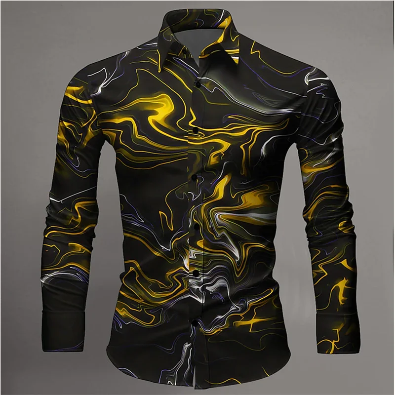 thumbnail image 1 of Camisa formal de manga larga con diseño de raL rojo para hombre, estilo callejero de gran tamaño, informal, original, con estampado 3D, estilo Harajuku, talla grande 5XL, 1 of 5