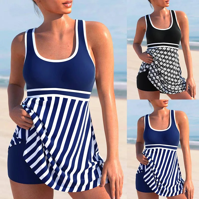 

2023 Women's Printed Beach Swimwear Off Shoulder Sexy Bikini Swimwear Summer Tankini Swimwear Tankiny Two Piece Beach Suit