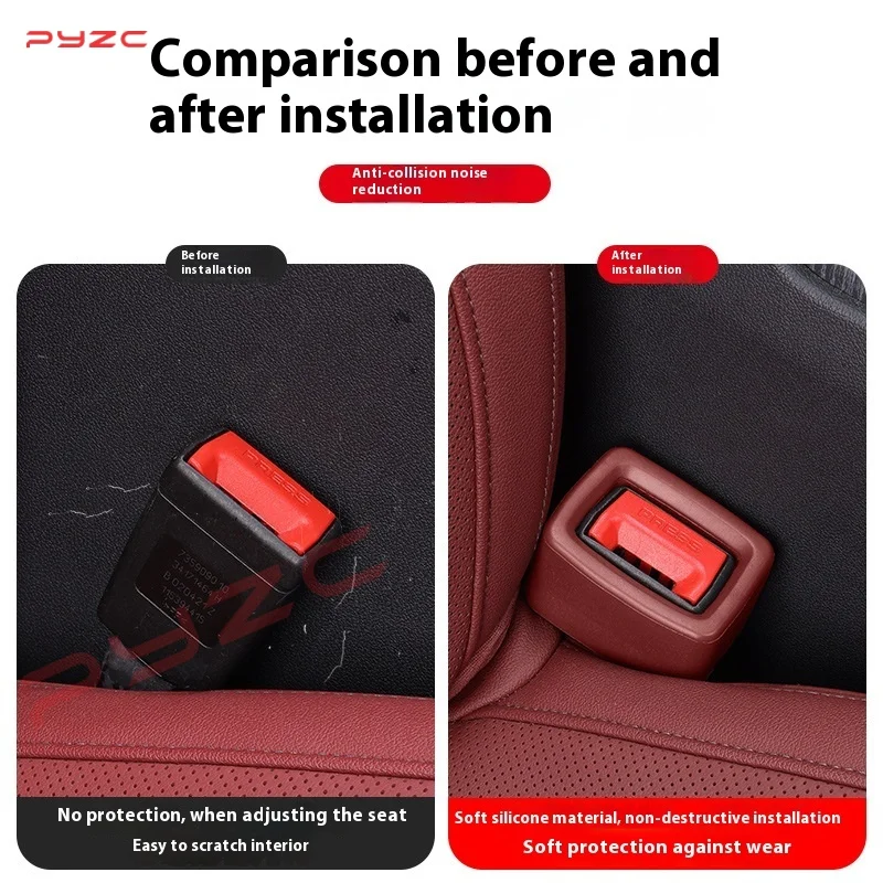 Car Safety Belt Buckle Holder Silicon Gel Buckle Protective Cover For Peugeot gt gtline 508 5008 3008 307 308 Accessories