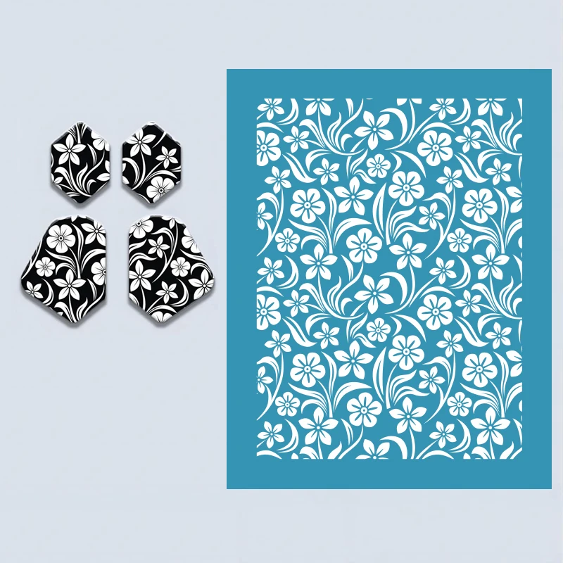 Polymer Clay Silk Screen Stencils Florals Geometric Retro Abstract