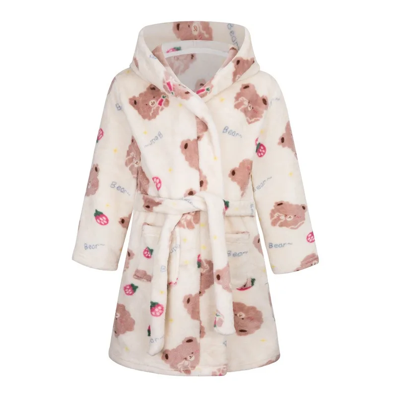 Kids Pajamas Set Flannel Pajamas Child Bathrobe Kids Robe Kids Sleepwear Robe Autumn Winter For Girls 2-14 Years