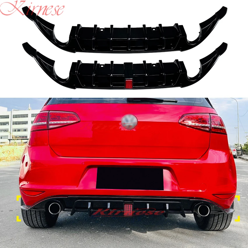 

For Volkswagen VW Golf 7 MK7 GTI GTD R R-Line 2014-2017 Glossy black Front Bumper Splitter Lip Diffuser Body Kit Spoiler Guard