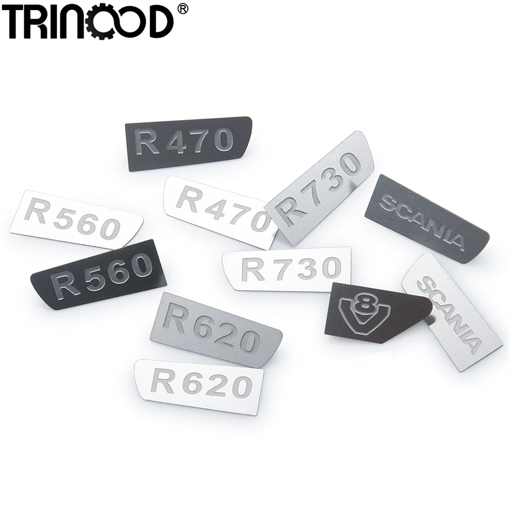 Trinood Rc Car Metal Logo Decorazione Sticker Per 1/14 Tamiya Truck Trailer Scania R620 R730 R470 R560 Parti Fai Da Te
