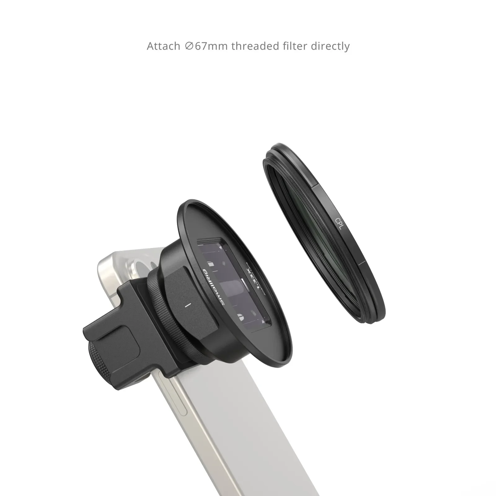 Smallrig 휴대폰용 아나모픽 렌즈, T 마운트 4590, 1.33x