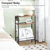 Slim Side Table with Charging Station USB Ports Compact Nightstand Small Spaces End Table with Shelves Sofa Bedroom Office 6