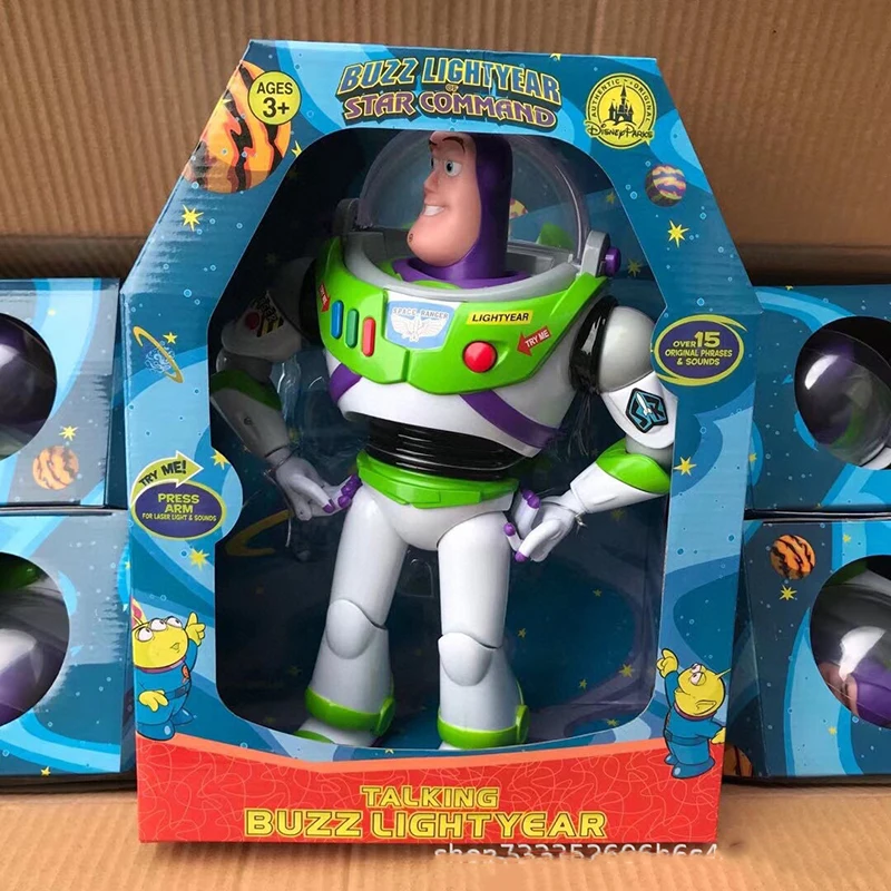 

30cm Toy Story 3 Buzz Lightyear Figure Toys Pvc With Wings Lights Voices Speak Joint Movable Action Figures Model Kids Gift