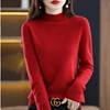 100% Pure Wool Half-neck Pullover In Autumn And Winter New Cashmere Sweater Women's Casual Knit Top Women's Coat 19 Colors 5