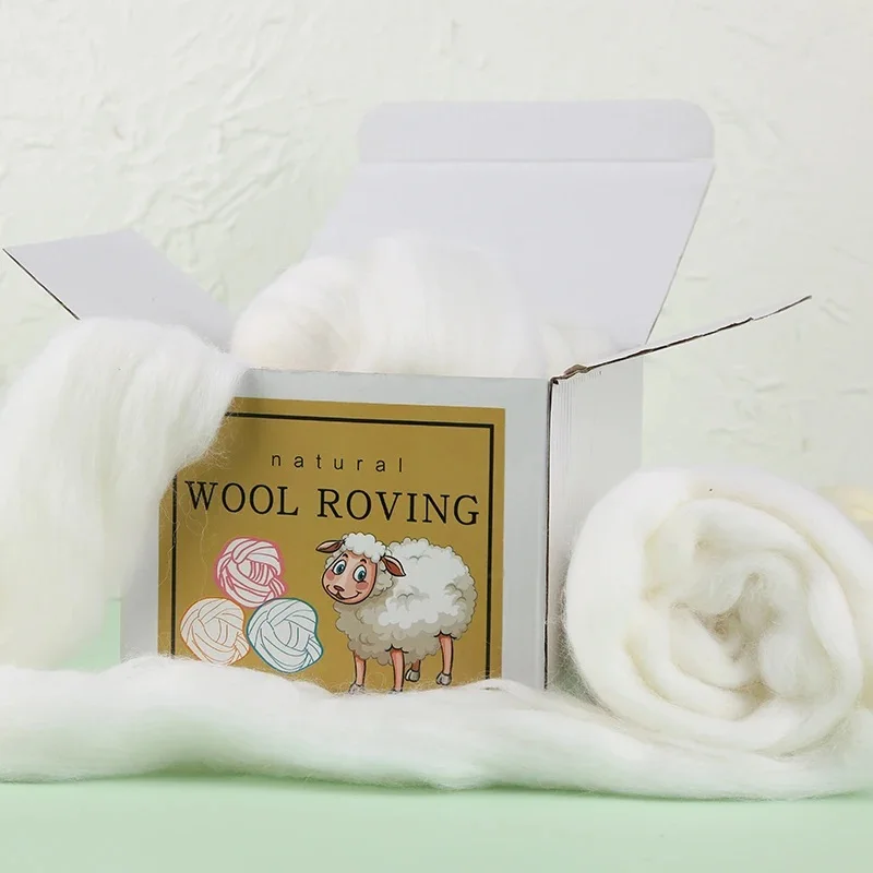 MIUSIE 250g Multicolor Felting Wool Fiber Soft Felt Weaving With Storage Box For Animal Projects Felting Wool for Needlework needle felting wool wool felting kit