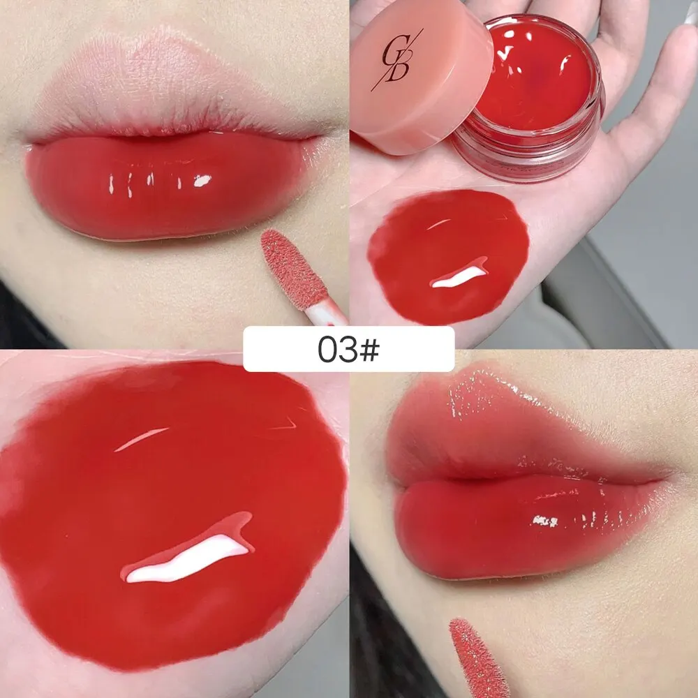 Canned Jam Lip Gloss Gege Bear Jam Lip Honey Moisturizing and Shiny Mirror Non Sticky Makeup Lip Glaze 6