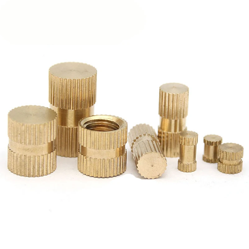 32pcs M5 brass hot melt nuts sleeves blind hole muffs straight thread