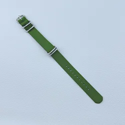 Durable Nylon Woven Watch Strap with Black Buckle - Military Fabric Bracelet Belt - 22mm (Green)