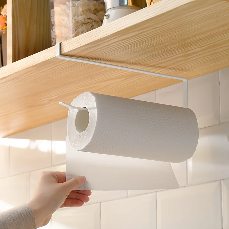 Stainless Steel Under-cabinet Tissue Rack Kitchen Towel Holder kitchen storage rack wall mounted organizer cabinet organizer shelves under sink storage rack under sink organizer
