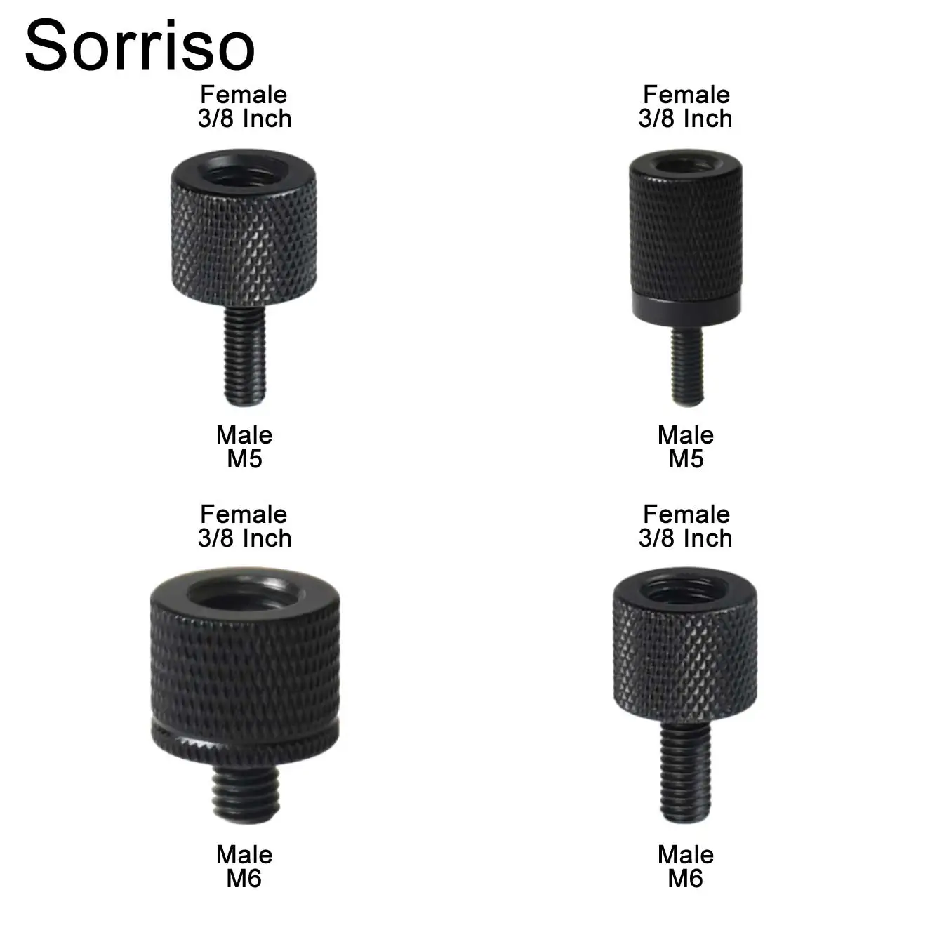 Female 3/8 Inch to Male 1/4 3/8 5/8 M4 M5 M6 M8 M10 M12 Camera Screw Adapter Softbox Light Stand Mount Photography