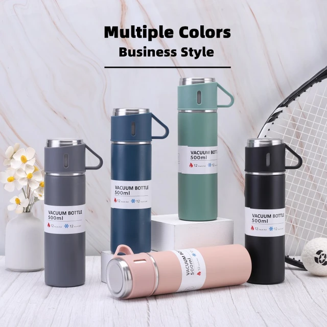 Stainless Steel Thermos Cup 500ml Double-Layer Vacuum Thermos Coffee  Tumbler Cup Business Trip Water Bottle Insulated Mug Gift - AliExpress