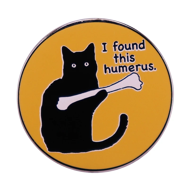 i found this humerus badge black cat brooch funny jewelry AliExpress