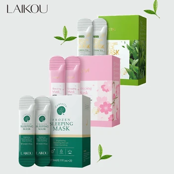 60pcs Sakura Centella Green Tea Moisturizing Sleeping Masks Anti Wrinkle Night Cream Facial Mask Anti Aging Skin Care Product