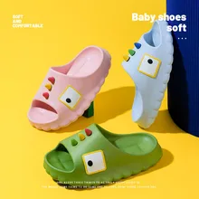

Boys Slippers Summer Cartoon Dinosaur Kids Fashion Girls Soft Indoor Non-slip Casual Shoes Solid Yellow Cute Indoor House Shoes