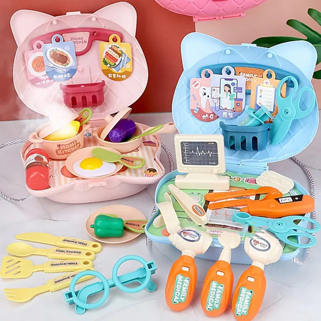 Montessori Kids Makeup Toys Dressing Cosmetic Princess Hairdress Beauty Fashion ToysFor Girls Pretend Play Set Educational Toy 4