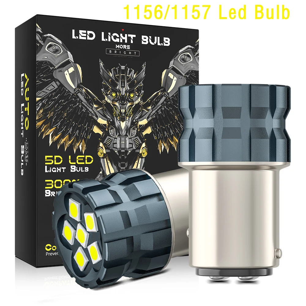 

2PCS 12W 1156 1157 Led Bulb Bright White 6500K BA15S P21W BAY15D P21/5W Car Tail Bulb Brake Light Reverse Turn Signal Lamp DRL