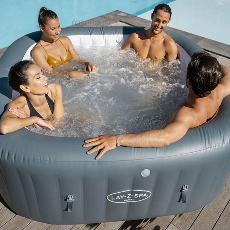 Description Picture 4 of itemConstant Temperature Heating Bathtub Athroom Fixture Whirlpool Inflatable Bathtubs Household Outdoor Massage Bubble Whirlpool