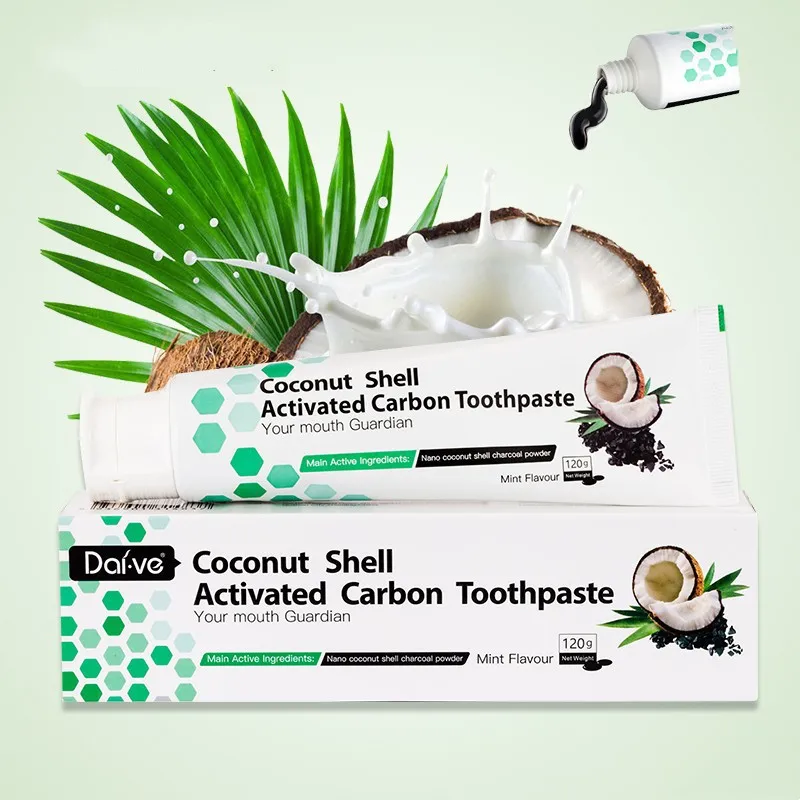 

Coconut Shell Activated Carbon Whitening Toothpaste Deep Cleaning Of Tartar And Dental Care Fresh Breath Cool Mint Toothpaste