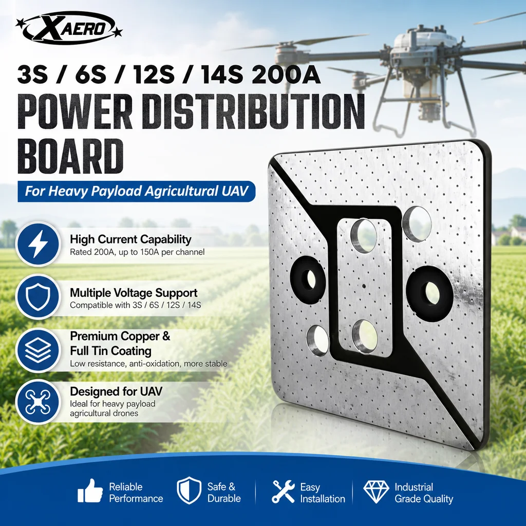 XAERO 3S 6S 12S 14S 200A Stromverteilungsplatine für Schwerlast-Landwirtschafts-UAVs