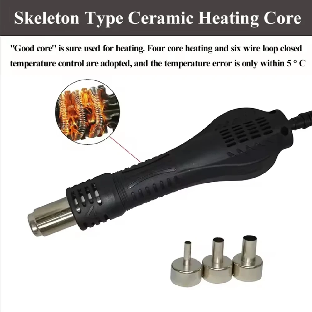 Visible Adjustable Temperture Air Volume BGA Rework Station Hot Air Soldering Station SMD Rework Station With ESD 5
