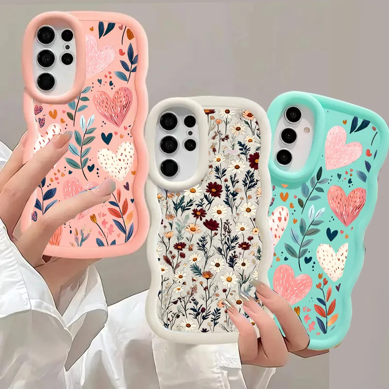 Love Heart Leaves Daisy Phone Case