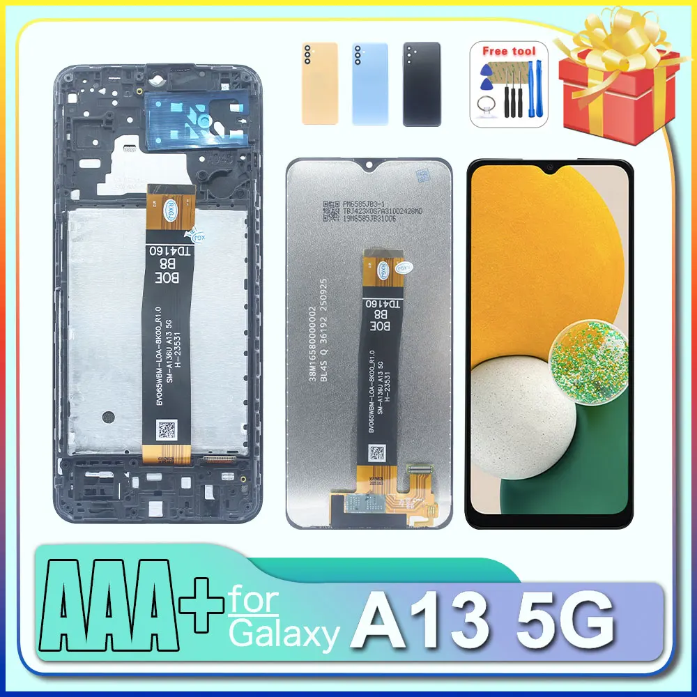 Display LCD Touch Digitizer con telaio per Samsung Galaxy A13 5G A136U A136W A136B - Ricambio Schermo