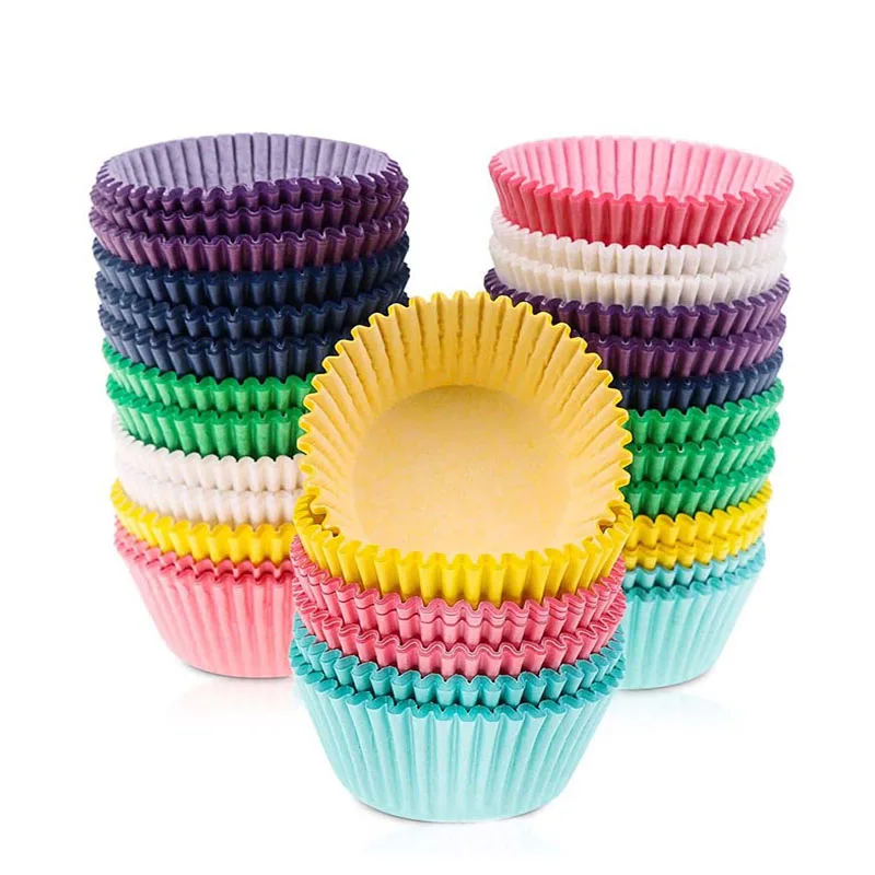 100PcsMuffinCupcakePaperCupsCupcakeLinerBakingMuffinBoxCup