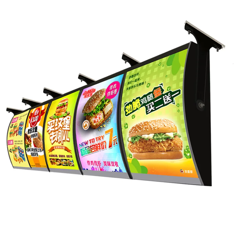 (5 Graphics/ Column ) LED Curved Light Box, Price List Menu, Luminous Display Board, Wall Mounted