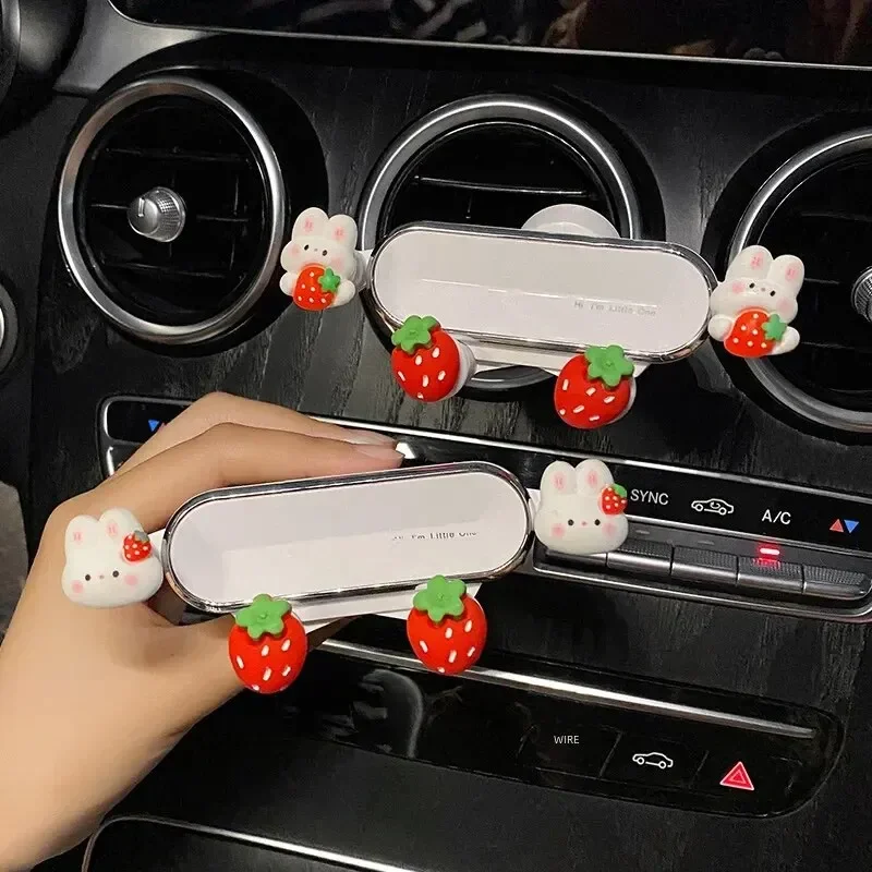 

Creative Cartoon Fruit Car Phone Holder Automobile Interior Air Vent Navigation Bracket Women Non-slip Rubber Material