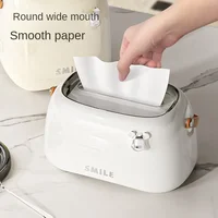 Cream Colored Trendy And Violent Bear Home Living Room With Handle Spring, Light Luxury, High-End Creative Desktop Tissue Box 1