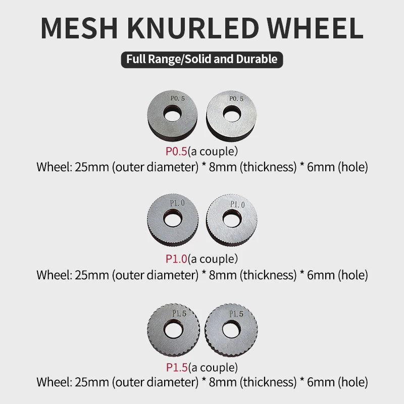 6PCS 0.5mm 1.0mm 1.5mm Inner Hole Embossing Wheel +1PC 20mmx18mm Reticulated grain Knurling Knife Steel Lathe Tool Holder Hob For knurling tool set