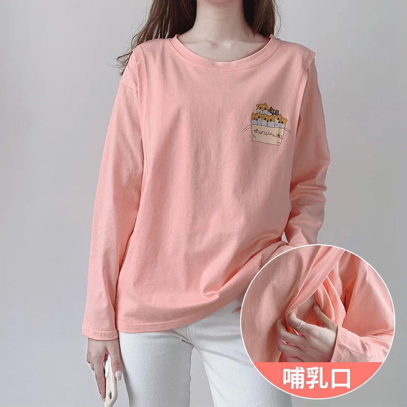 Women Maternity T-shirt Clothes Spring Long Sleeve Soild Nursing Top Breastfeeding Shirts Summer Pregnancy Nursing Tee Clothes lace maternity clothes nursing blouse shirt spring autumn casual pregnant women breastfeeding blouse shirt pregnancy clothing