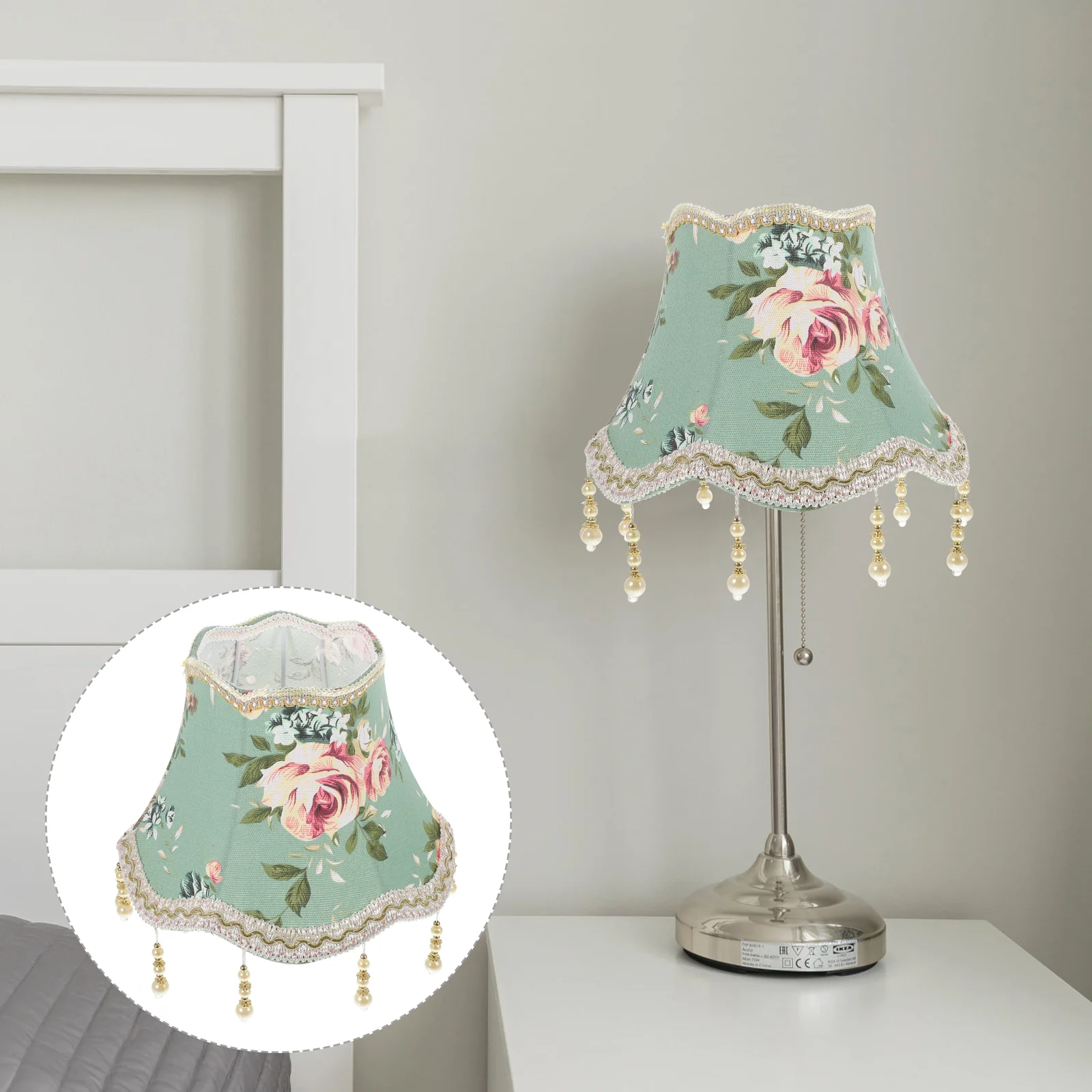 

Vintage Lamp Shade 25Cm Victorian Lamp Shade Beads Jeweled Fancy Lamp Shades E27 Bell Lamp Shades Antique Lamp Shades