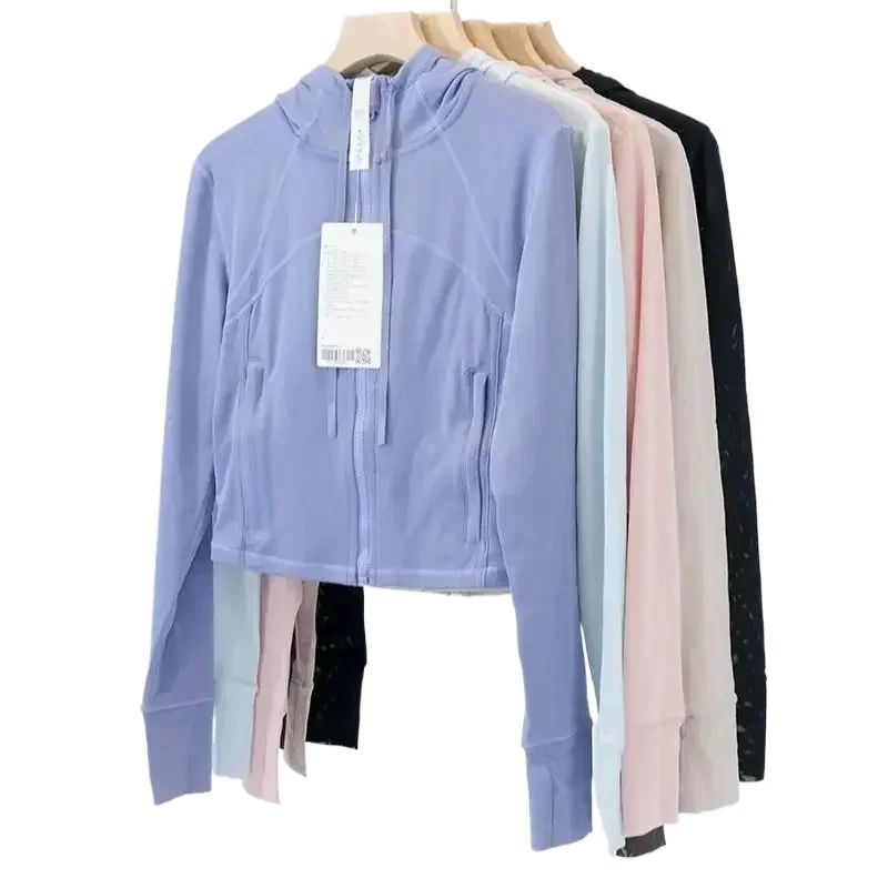 With Women Long Sleeve With Pockets Define Sports Jacket Yoga Jogging Quick Dry Breathable Fitness Running Workout Coat
