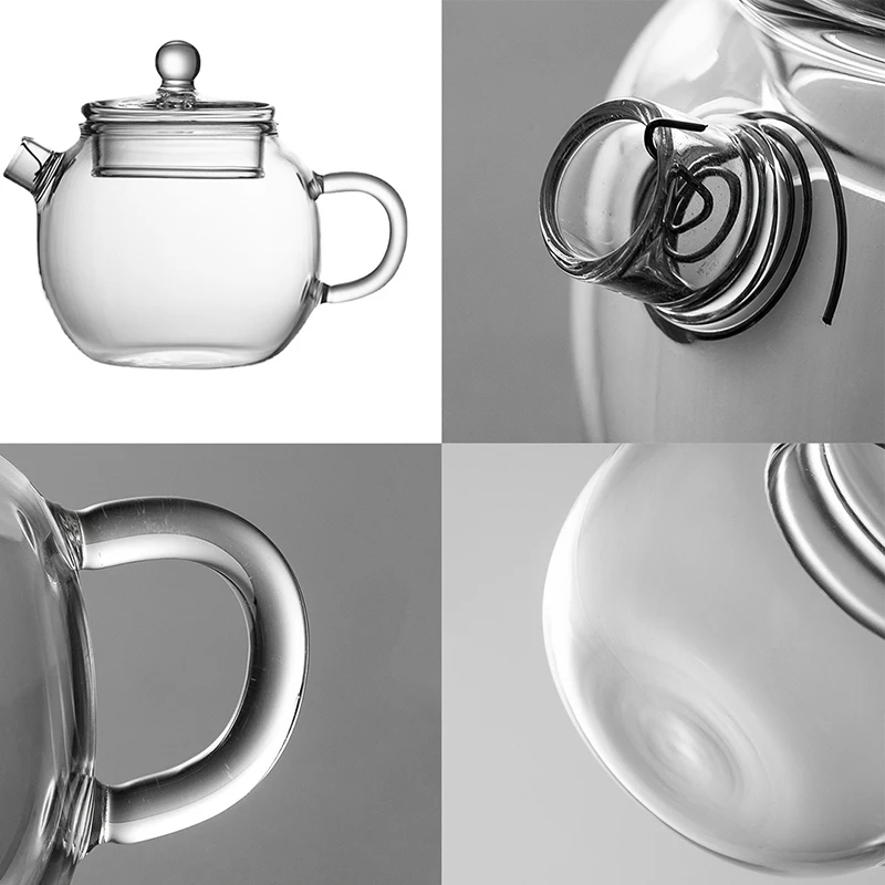 Description Picture 3 of item150/250ml Mini Clear Glass Teapot High Borosilicate For Hot Beverages Teapot For One Person Use Kung Fu Tea For Home Office Cafe