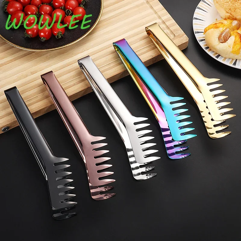 Stainless Steel Pasta Spaghetti Tongs, Noodle Food Comb, Cooking Utensils, Western Restaurant, Kitchen Tools, Party 1Pc