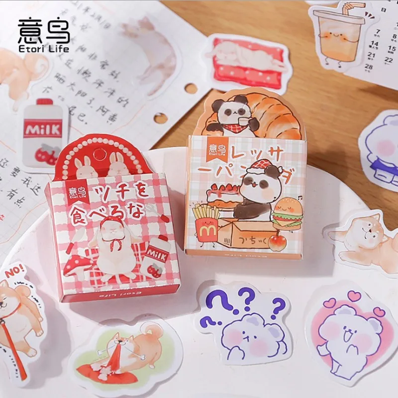 

56box Cartoon Penguin cat Kawaii Stationery Sticker Set Animals Adhesive Diary Scrapbooking decoration