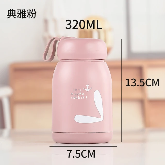 Vacuum Cup Insulated Coffee Bottle, 320ml Mini Vacuum Mug Cute Thermos,  Stainless Steel Mini Thermos Travel Mug, Magic Rabbit Tea Milk Bottle, for
