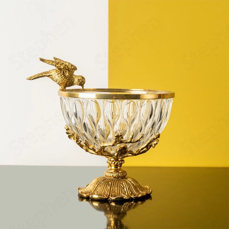 American Style Crystal Glass Dried Fruit Plate European Pastoral Pure