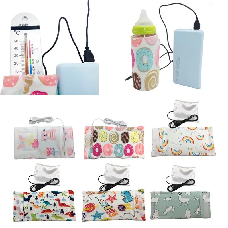 

USB Milk Water Warmer Travel Stroller Insulated Bag Baby Nursing Bottle Heater
