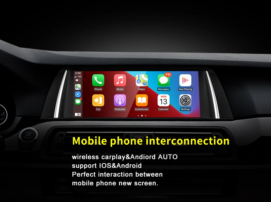 Snapdragon665 8Core 8G 128G Android12 Carplay Auto For BMW 5 Series F10 F11 Cent