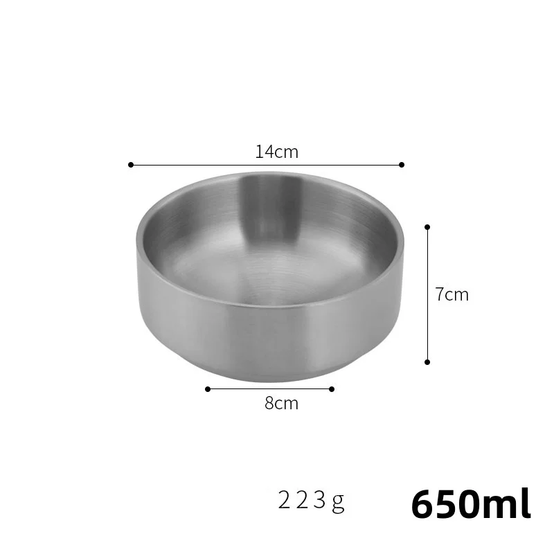 الكورية الفولاذ المقاوم للصدأ رامين وعاء الذهب طبق...