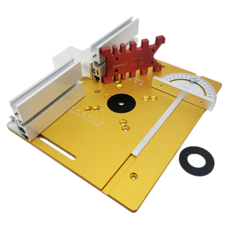 Premium Aluminum Router Table Insert Plate with Miter Gauge for Woodworking and Precision Trimming