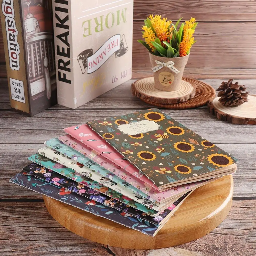 1PC Random Style Kraft Paper Notebook 48K Workbooks Color Notebooks Hand-painted Sketchbook Diarybook Stationery Office Supplies - 2