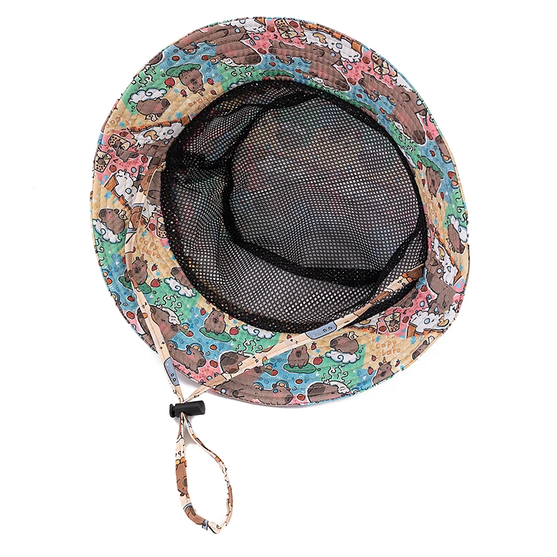 Hot Sale Unisex Summer Capibara Bucket Hat Capybara Print Outdoor Sun Protection Women Cap Adult Lovely Hat