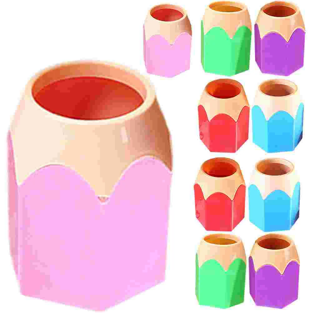 

Holder Pen Organizer Shaped Brush Stand Cute Desk Makeup Cup Storage Colored Office Stationery Marker Crayon Vase Funny Supplies